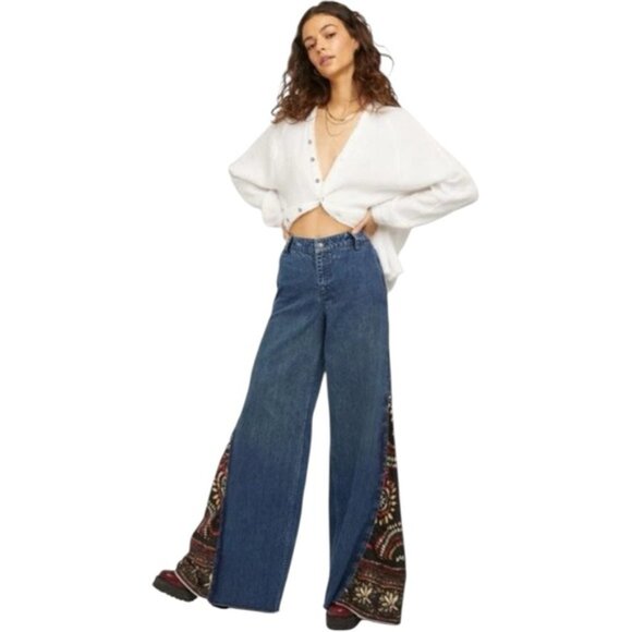 Free People Sahara Extreme Wide Leg Jeans Size 27 We The Free - Picture 1 of 10